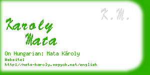 karoly mata business card