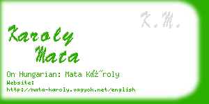 karoly mata business card